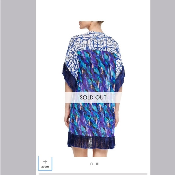 Maaji blue swim cover up with fringe trim small - Picture 6 of 7